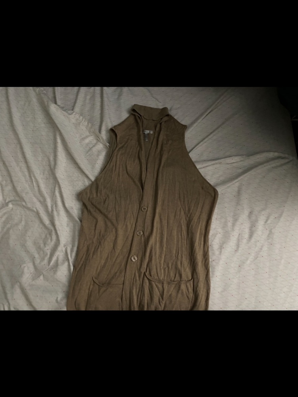 Sleeveless Button Front Cardigan Vest - Taupe